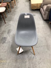 JOHN LEWIS EAMES PLASTIC SIDE CHAIR LIGHT GREY WITH WOODEN LEGS RRP- £349 (COLLECTION OR OPTIONAL DELIVERY)