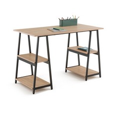 NORVAL WOOD & METAL TRESTLE DESK (GMZ381) RRP- £125 (COLLECTION OR OPTIONAL DELIVERY)