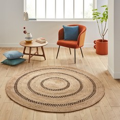 NATURAL JUTE ROUND/OVAL RUG APPROX SIZE 150CM (COLLECTION OR OPTIONAL DELIVERY)