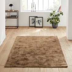 IZRI AGED EFFECT LYOCELL RUG BRONZE 200 X 290CM RRP- £575 (COLLECTION OR OPTIONAL DELIVERY)