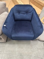 JOHN LEWIS ARLO ARMCHAIR LIGHT LEG, SOFT TOUCH VELVET NAVY BLUE RRP- £499 (COLLECTION OR OPTIONAL DELIVERY)