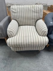 JOHN LEWIS OTLEY ARMCHAIR LIGHT LEG, EASY CLEAN TICKLING STRIPE GREEN RRP- £1,099 (COLLECTION OR OPTIONAL DELIVERY)