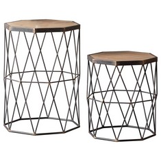 MARSHAL SIDE TABLE 520X660X880MM (SET OF 2) (228336) - RRP £249 (COLLECTION OR OPTIONAL DELIVERY)