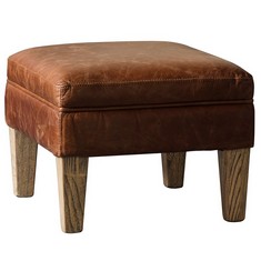 MR. PADDINGTON STOOL VINTAGE BROWN LEATHER (244763) - RRP £425 (COLLECTION OR OPTIONAL DELIVERY)