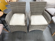 JOHN LEWIS GARDEN DINING ARMCHAIR SET OF 2 NATURAL RRP- £419 (COLLECTION OR OPTIONAL DELIVERY)