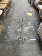 2 X JOHN LEWIS VICTORIA GHOST CHAIR CRYSTAL TOTAL RRP- £476 (COLLECTION OR OPTIONAL DELIVERY)