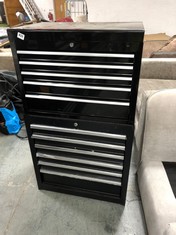 5 DRAWER TOP CHEST - RRP; £180 AND 6 DRAWER TOOL CHEST (KEYS INCLUDED) (COLLECTION OR OPTIONAL DELIVERY)