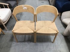 2 X JOHN LEWIS SCANDI DINING CHAIR ASH WOOD NATURAL TOTAL RRP- £658 (COLLECTION OR OPTIONAL DELIVERY)