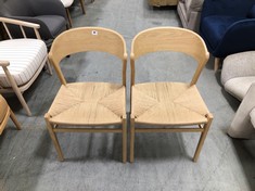 2 X JOHN LEWIS SCANDI DINING CHAIR ASH WOOD NATURAL TOTAL RRP- £658 (COLLECTION OR OPTIONAL DELIVERY)