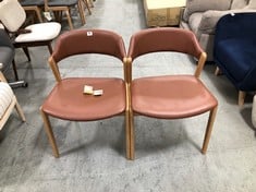 2 X JOHN LEWIS SANTINO SIDE CHAIR TAN TOTAL RRP- £458 (COLLECTION OR OPTIONAL DELIVERY)