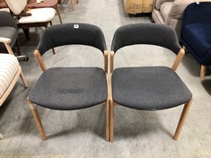 2 X JOHN LEWIS SANTINO DINING CHAIRS WHITE OIL, GREY/OAK TOTAL RRP- £458 (COLLECTION OR OPTIONAL DELIVERY)