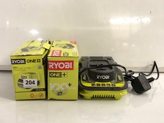 3 X ASSORTED RYOBI BATTERY CHARGERS TO INCLUDE 18V ONE COMPACT FAST CHARGER (DELIVERY ONLY)