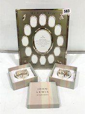 JOHN LEWIS BABY SILVER PLATED FIRST YEAR FRAME TO INCLUDE 2 X SILVER PLATED HEART TOOTH & CURL BOX (DELIVERY ONLY)