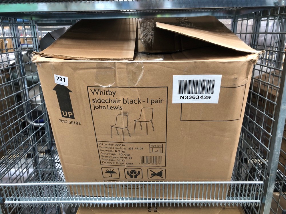 John Pye Auctions JOHN LEWIS WHITBY SIDE CHAIR IN BLACK 1 PAIR