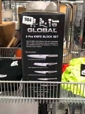 GLOBAL 6 PIECE KNIFE BLOCK SET (18+ ID REQUIRED) (DELIVERY ONLY)