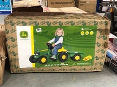 ROLLY TOYS JOHN DEERE TRACTOR & TRAILER - RRP £109 (DELIVERY ONLY)