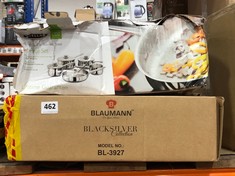 BLAUMANN BLACK SILVER COLLECTION 6 PIECE COOKWARE SET BL-3927 TO INCLUDE STELLAR 1000 HIGH QUALITY STAINLESS STEEL 5 PIECE SET (DELIVERY ONLY)