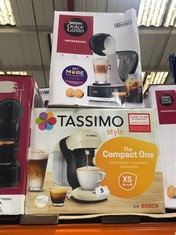 BOSCH TASSIMO STYLE THE COMPACT ONE COFFEE MACHINE TO INCLUDE DELONGHI NESCAFE DOLCE GUSTO INFINISSIMA COFFEE MACHINE (DELIVERY ONLY)
