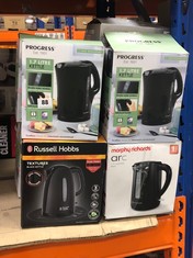 8 X ASSORTED KETTLES TO INCLUDE MORPHY RICHARDS ARC 1.7L JUG KETTLE BLACK (DELIVERY ONLY)