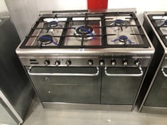 SMEG 90CM DUAL FUEL RANGE COOKER IN STAINLESS STEEL - MODEL NO. CG92PX9 - RRP £1099 (COLLECTION OR OPTIONAL DELIVERY) (KERBSIDE PALLET DELIVERY)