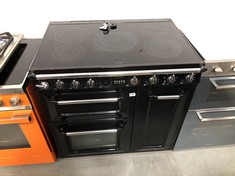 SMEG 90CM VICTORIA ELECTRIC RANGE COOKER IN BLACK - MODEL NO. TR93IBL - RRP £3199 (COLLECTION OR OPTIONAL DELIVERY) (KERBSIDE PALLET DELIVERY)