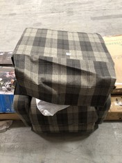 DARK GREY / LIGHT GREY CHECK PRINT ARMCHAIR (COLLECTION OR OPTIONAL DELIVERY)
