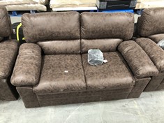 2 SEATER SOFA IN DARK BROWN FAUX LEATHER (COLLECTION OR OPTIONAL DELIVERY)