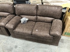 2 SEATER SOFA IN DARK BROWN FAUX LEATHER (COLLECTION OR OPTIONAL DELIVERY)