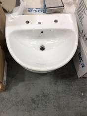2 X TWYFORD WALL MOUNTED WASH BASIN IN WHITE (COLLECTION OR OPTIONAL DELIVERY)