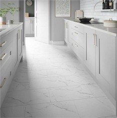 4 X SPC STONE POLYMER COMPOSITE LAMINATE TILES IN WHITE MARBLE - TOTAL RRP £800 (COLLECTION OR OPTIONAL DELIVERY)