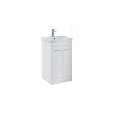 ROSSINI 500MM WIDE VANITY UNIT IN WHITE GLOSS - ROSSINI02 - RRP £200 (COLLECTION OR OPTIONAL DELIVERY)