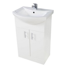 LANZA 650MM BASIN UNIT IN GLOSS WHITE - RRP £195 (COLLECTION OR OPTIONAL DELIVERY)