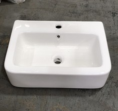 3 X CERAMIC WALL MOUNTED BASIN IN WHITE - TOTAL LOT RRP £180 (COLLECTION OR OPTIONAL DELIVERY)