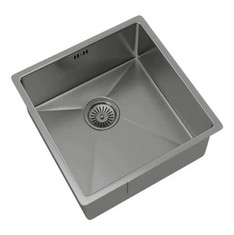 ELLSI SINGLE BOWL INSET OR UNDERMOUNTED KITCHEN SINK IN BRUSHED STEEL - RRP £122 (COLLECTION OR OPTIONAL DELIVERY)