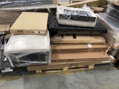 PALLET OF ASSORTED FURNITURE / PARTS TO INCLUDE NEVADA 6 DOOR 2 DRAWER WARDROBE IN WHITE (BOX 4/4, PART ONLY) (COLLECTION OR OPTIONAL DELIVERY) (KERBSIDE PALLET DELIVERY)