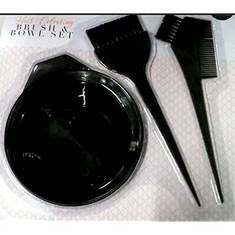20 X BLACK & GREY PLASTIC HAIR COLOURING SET (3-PIECES) - NON-TOXIC, IDEAL FOR PROFESSIONAL & HOME USE. (DELIVERY ONLY)