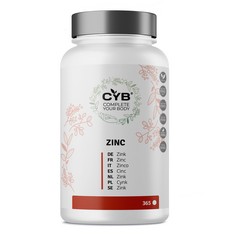 22 X CYB | ZINC TABLETS 50MG – 365 VEGAN TABLETS FOR 6 MONTHS SUPPLY - VEGAN DAILY SUPPLEMENT - EASY TO SWALLOW - ZINC SUPPLEMENTS MULTIVITAMINS VITAMINS & MINERALS - GLUTEN & LACTOSE FREE. (DELIVERY