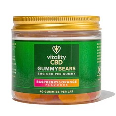 QUANTITY OF ASSORTED ITEMS TO INCLUDE VITALITY CBD GUMMY BEARS 5MG OF CANNABIDIOL PER GUMMY 40 GUMMIES, RASPBERRY AND ORANGE. (DELIVERY ONLY)