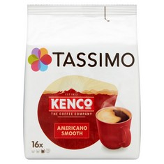 QUANTITY OF ASSORTED ITEMS TO INCLUDE TASSIMO KENCO AMERICANO SMOOTH COFFEE PODS, PACK OF 16. (DELIVERY ONLY)