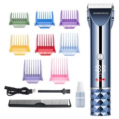 1 X BARBERBOSS 10-IN-1 ALL-IN-ONE TRIMMER, ULTIMATE GROOMING KIT FOR BEARD & HAIR, 8 ATTACHMENTS COMB SET, PRECISION TITANIUM-CERAMIC BLADES, LED DISPLAY & DUAL SPEED OPTIONS, QR-2091E. (DELIVERY ONL