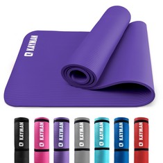 2X ITEMS TO INCLUDE KAYMAN EXERCISE YOGA MAT NON SLIP - PURPLE, 183 X 60 CM | BEST TRAINING & WORKOUT MAT FOR YOGA, PILATES, GYMNASTICS, STRETCHING & MEDITATION | ECO FRIENDLY EXERCISE MAT FOR HOME W