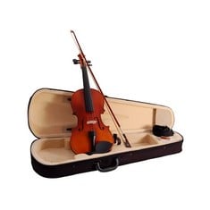 1 X ARVADA VIO-180L LEFT HANDED VIOLIN 4/4 (FULL SIZE) + CARRY CASE, BOW & RESIN. (DELIVERY ONLY)