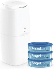 6 X ANGELCARE - NAPPY DISPOSAL SYSTEM - INCLUDES 3 ROUND REFILLS - PUSH & LOCK SYSTEM. (DELIVERY ONLY)