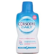 QUANTITY OF ASSORTED DENTAL ITEMS TO INCLUDE CORSODYL DAILY COOL MINT ALCOHOL FREE MOUTHWASH 500 MILLILITRES X 6. (DELIVERY ONLY)