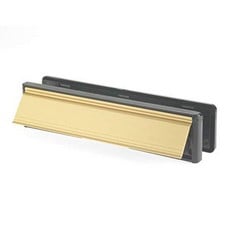 28 X YALE YLP44-06/34-CP LETTERPLATE/LETTERBOX, 300 MM, FITS 38-78 MM DOORS, GOLD FINISH. (DELIVERY ONLY)