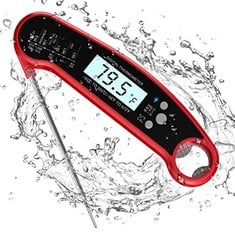 14 X APPROX 14 X MEAT THERMOMETER WITH PROBE - INSTANT READ WATERPROOF KITCHEN DIGITAL FOOD THERMOMETER FOR COOKING, LIQUIDS, BAKING, CANDY, GRILLING BBQ & AIR FRYER-RED. (DELIVERY ONLY)