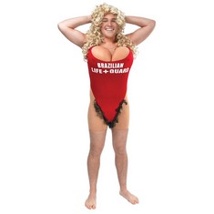 QTY OF ITEMS TO INLCUDE BOX OF ASSORTED ADULTS FANCY DRESS TO INCLUDE HAIRY MARY RED BRAZILIAN LIFEGUARD ALL-IN-ONE COSTUME FOR ADULT - HILARIOUS DESIGN, PERFECT FOR SPORTS & GAMES, STAG DO, BEACH, &