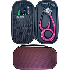 QTY OF ITEMS TO INLCUDE BOX OF ASSORTED ITEMS TO INCLUDE POD TECHNICAL CLASSICPOD MICRO STETHOSCOPE CASE FOR LITTMANN CLASSIC STETHOSCOPES - BURGUNDY, CHRISTMAS TREE TOP HAT WITH RED AND WHITE STRIPE