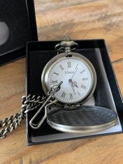 MENS EDISON POCKET WATCH WITH CHAIN (DELIVERY ONLY)