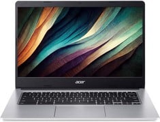 ACER CHROME BOOK 314 128GB LAPTOP (ORIGINAL RRP - £229) IN SLIVER. (WITH BOX). INTEL (R) CELERON N4020, 4GB RAM, 14.0" SCREEN [JPTC66066] (DELIVERY ONLY)